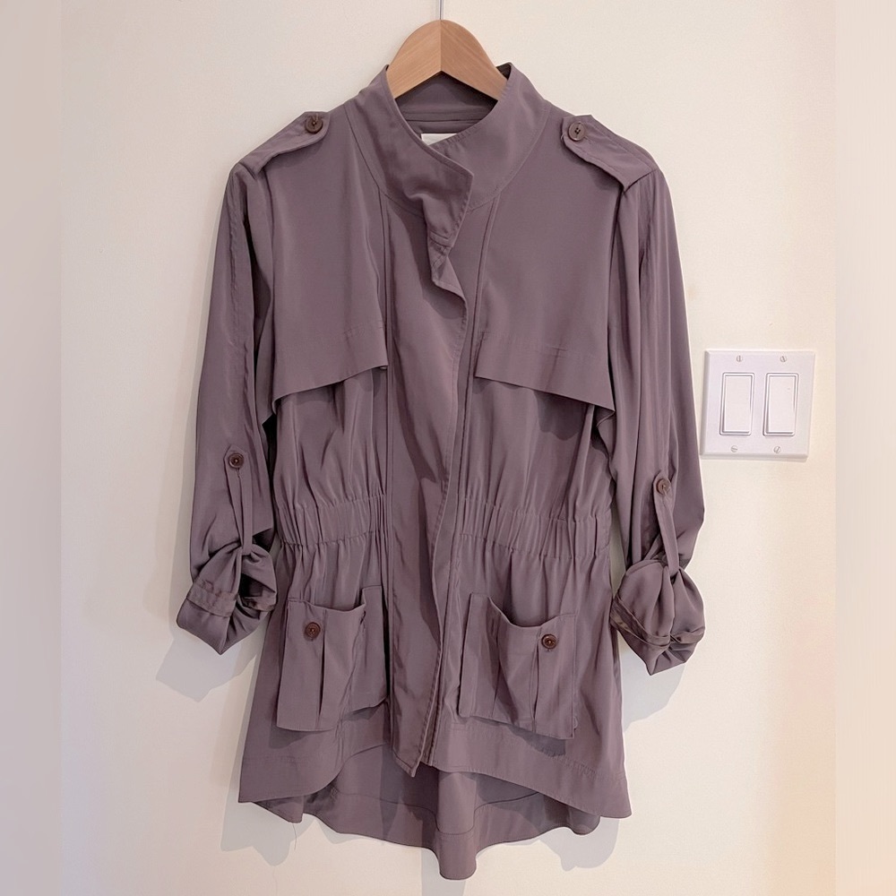 BCBGeneration purple/taupe utility zip jacket